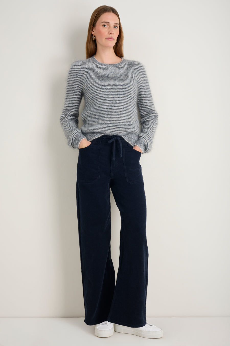 Tallulah Carpenter Tie Cord Trouser - Midnight