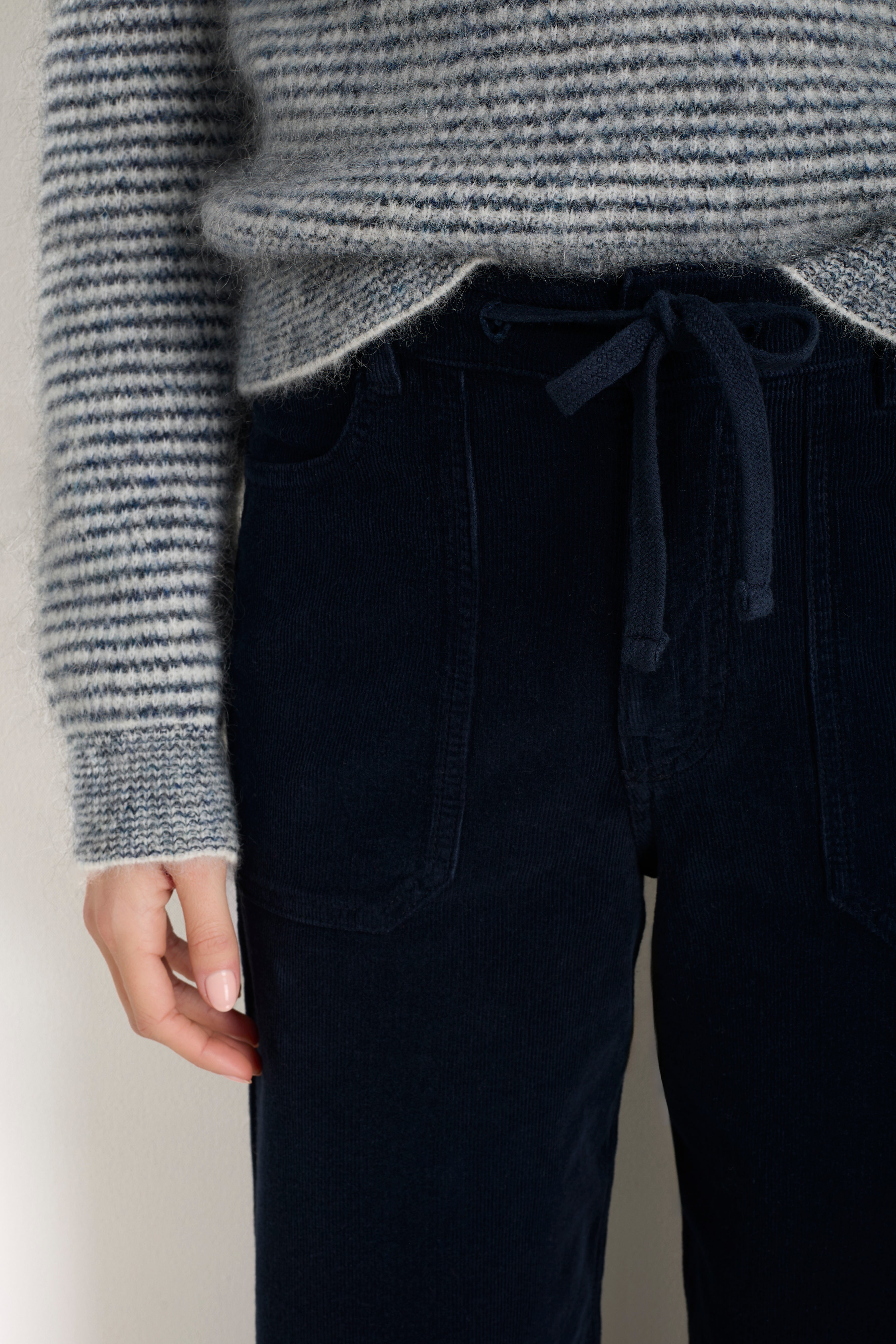 Tallulah Carpenter Tie Cord Trouser - Midnight