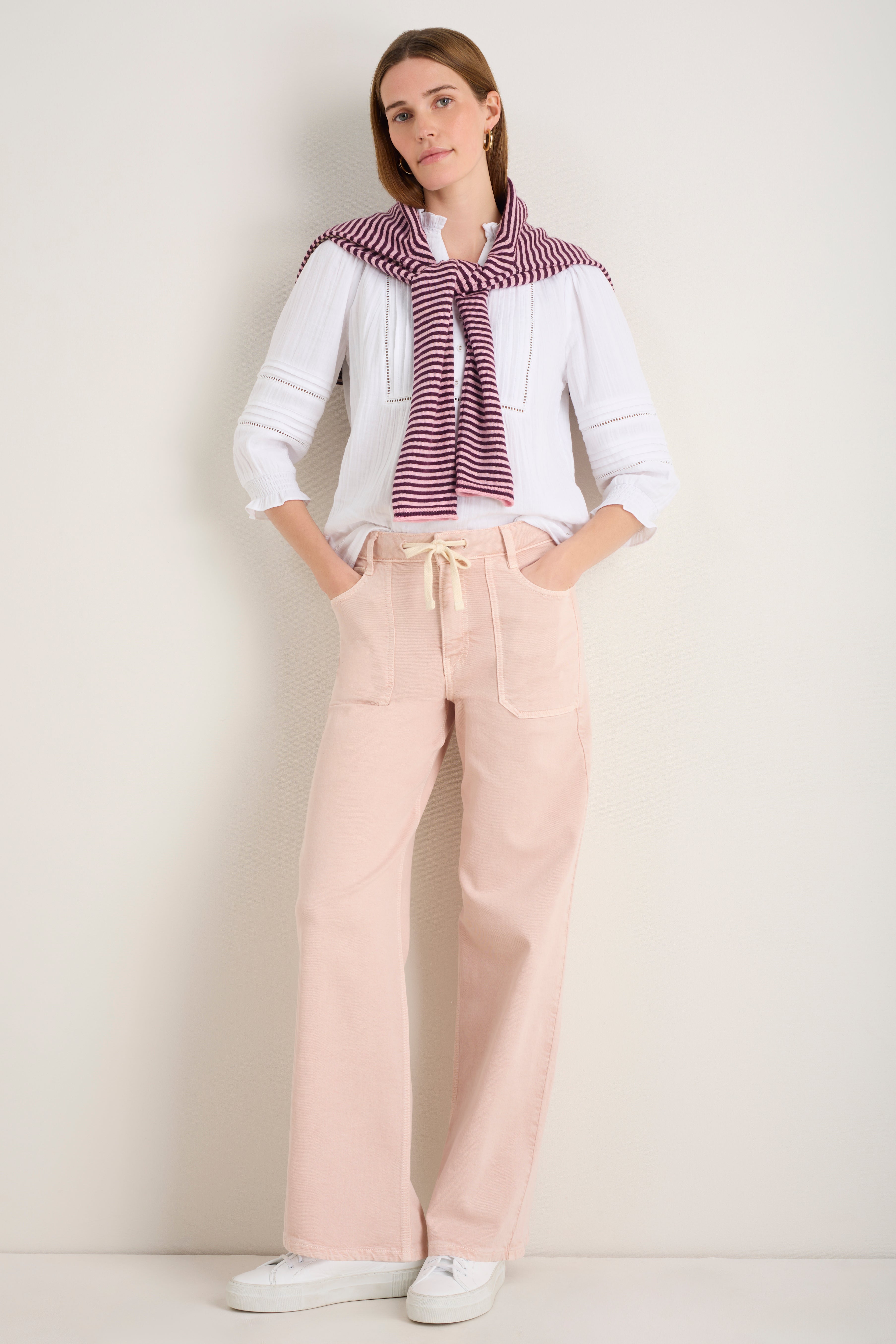 Tallulah Carpenter Tie Jean - Dusky Pink