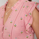 Close-up of embroidery and ladder trim on Talya top neckline