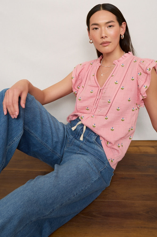 Talya Top - Pink Embroidery