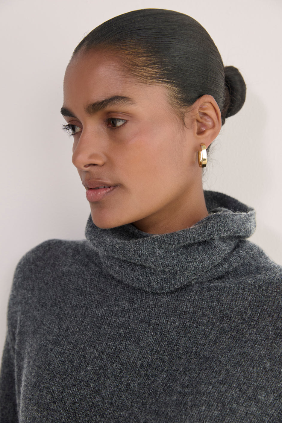 Thea Roll Neck Jumper - Charcoal Grey