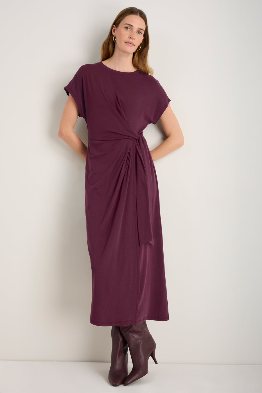 Tia Jersey Dress - Plum