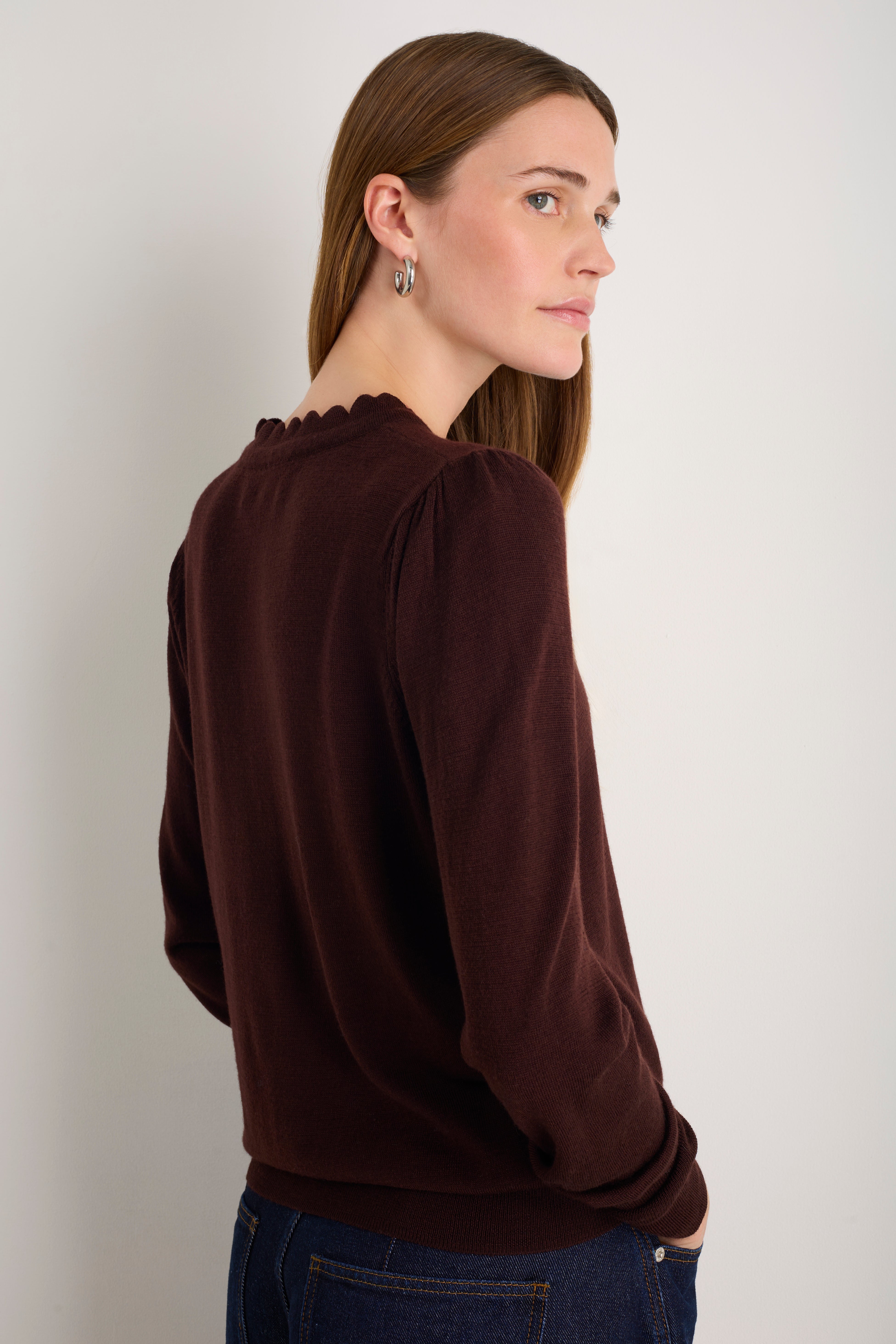 Tilda Fleurine Tie Jumper - Cocoa