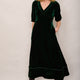 Valerie Silk Velvet Dress - Forest Green