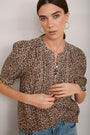 Veda Silk Blend Blouse - Leopard