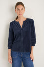 Velma Velour Blouse - Midnight