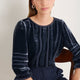 Violet Silk Velvet Blouse - French Blue