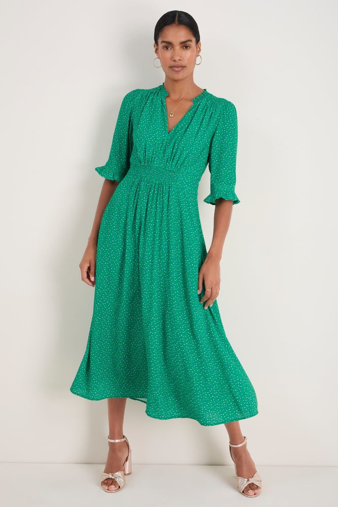 Vivien Dress - Jade Green Seed Print