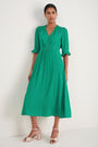 Vivien Dress - Jade Green Seed Print