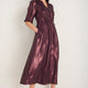 Vivien Silk Blend Dress - Deep Fig Lame