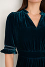 Vivien Silk Velvet Dress - Teal