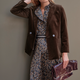 Iris Cotton Velvet Blazer - Cocoa