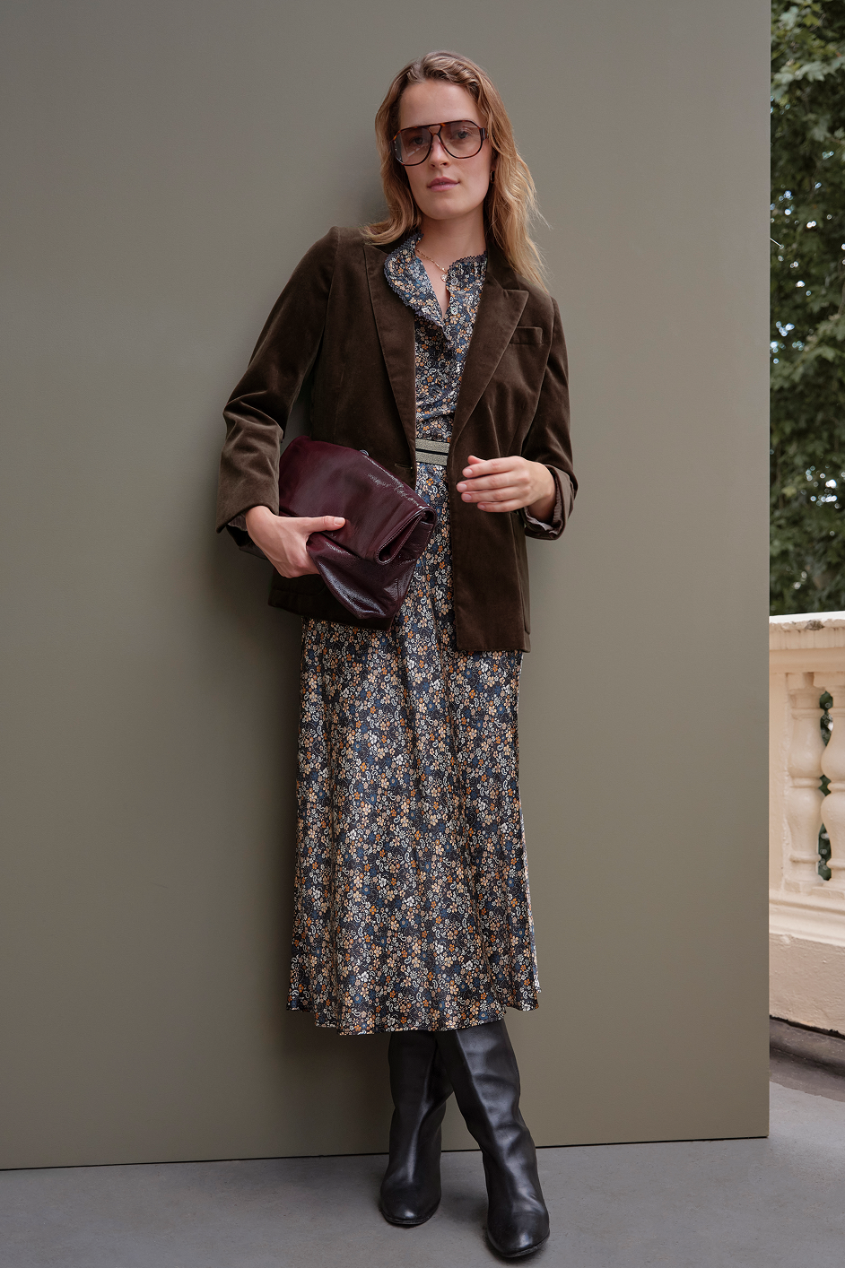 Iris Cotton Velvet Blazer - Cocoa