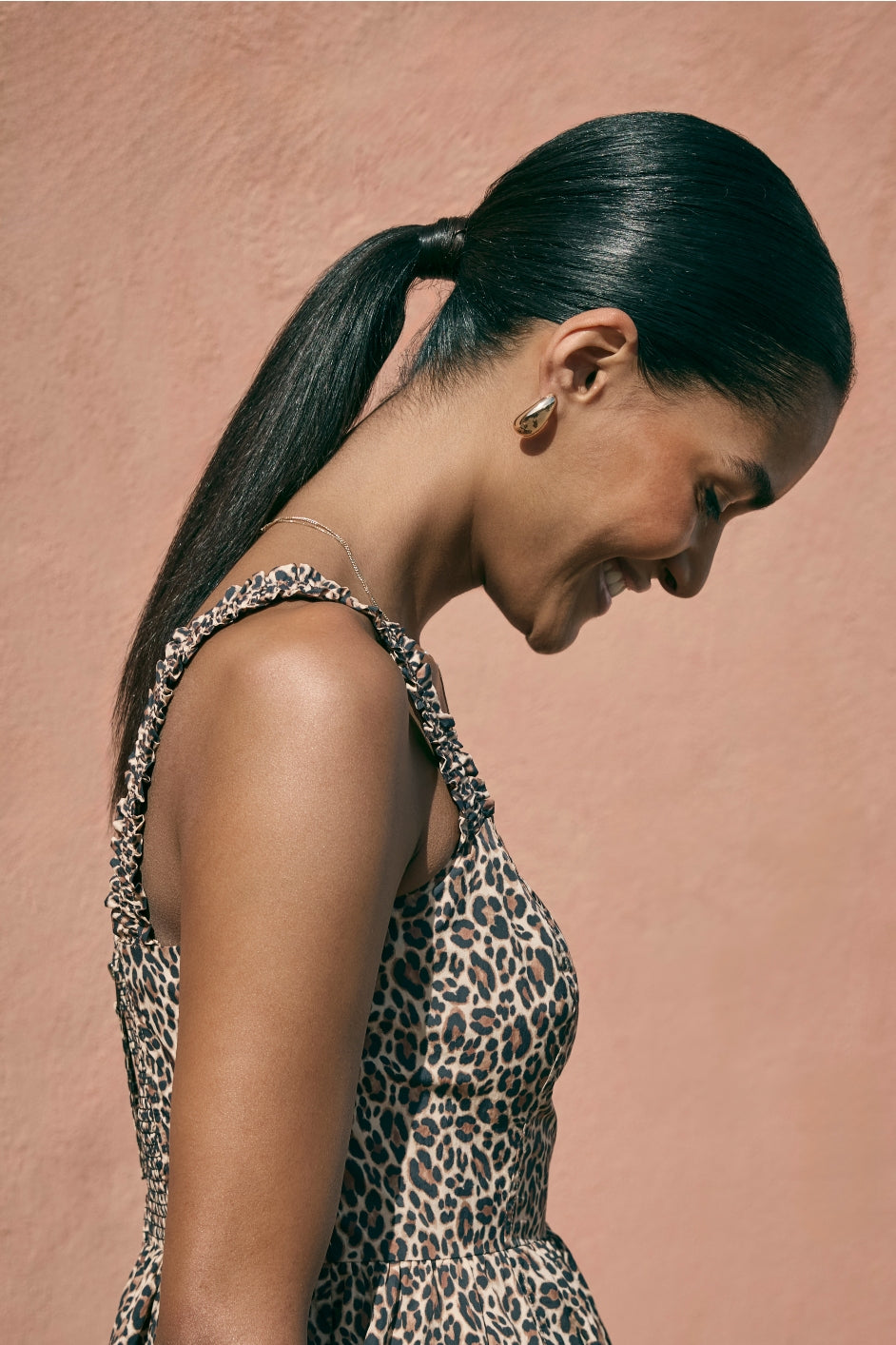 Audrey Taffeta Dress - Leopard