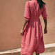 Alina Dress - Hibiscus Pink Woodblock