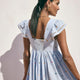 Marisol Dress - Blue Stripe Embroidered