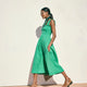 Bliss Dress - Jade Green Embroidered