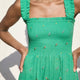 Bliss Dress - Jade Green Embroidered
