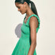 Bliss Dress - Jade Green Embroidered