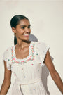 Romilly Dress - White Floral Embroidery