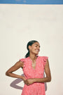 Miah Dress - Summer Pink Mono Floral