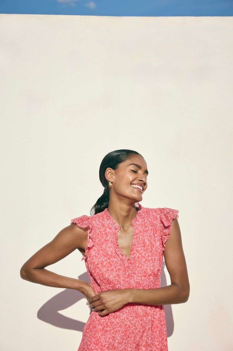 Miah Dress - Summer Pink Mono Floral