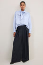 Willa Crossover Wide Leg Trouser - Midnight