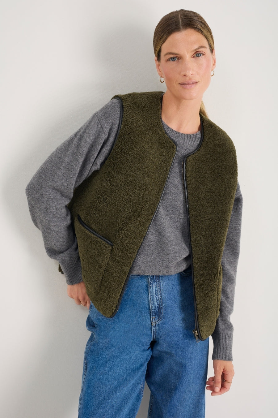 Willow Borg Gilet - Dark Olive