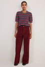 Willow Wide Flare Cord Trouser - Berry