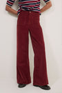Willow Wide Flare Cord Trouser - Berry