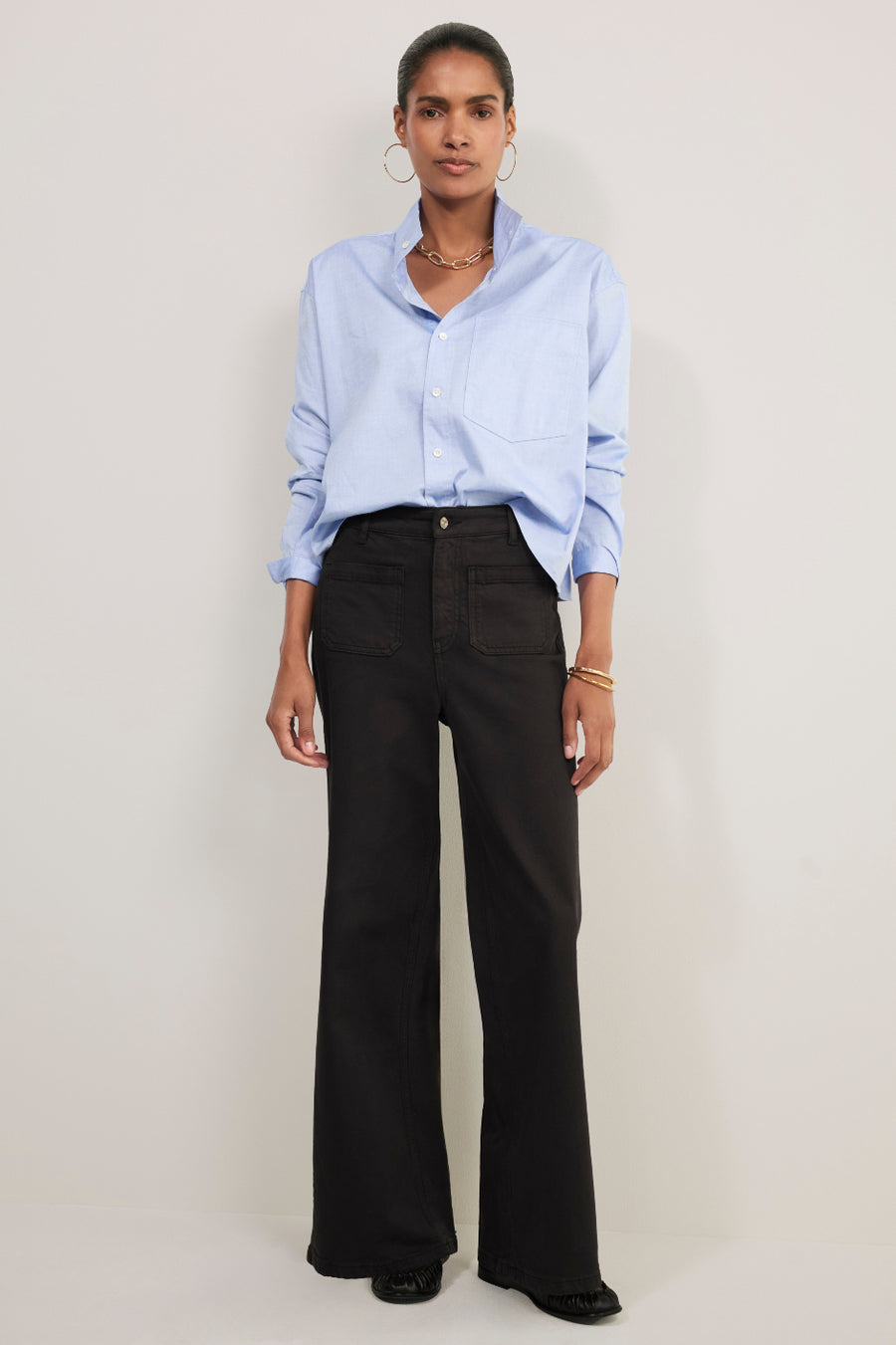 Willow Wide Flare Jean - Chocolate