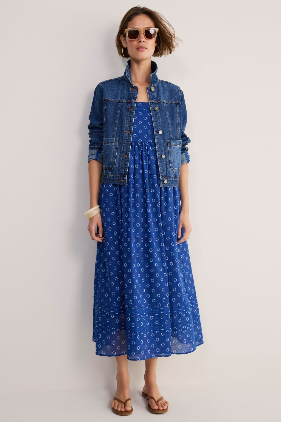 Maddison Dress - Soft Cobalt Shibori