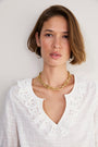Lucie Broderie Top - White