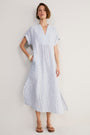 DB x WYSE Linen Dress - Blue/White Stripe