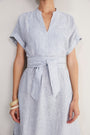 DB x WYSE Linen Dress - Blue/White Stripe
