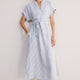 DB x WYSE Linen Dress - Blue/White Stripe