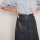 Zadie Faux Leather Skirt - Blue/Black