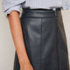 Zadie Faux Leather Skirt - Blue/Black