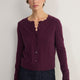 Zoe Pointelle Cardigan - Aubergine