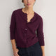 Zoe Pointelle Cardigan - Aubergine