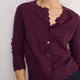 Zoe Pointelle Cardigan - Aubergine