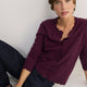 Zoe Pointelle Cardigan - Aubergine