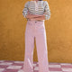 Allie Flare Cropped Jean - Dusky Pink