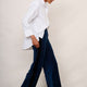 Camille Velour Trouser - Petrol Blue