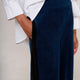 Camille Velour Trouser - Petrol Blue