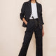 Cara Cotton Top Stitch Trouser - Washed Black
