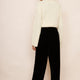 Dominique Silk Velvet Trouser - Black