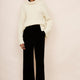 Dominique Silk Velvet Trouser - Black