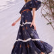 Drew Embroidered Dress - Midnight